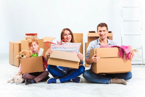Packed boxes and furniture for a Kingston apartment relocation