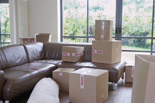 Boxes and personal belongings prepared for short-term storage in Kingston